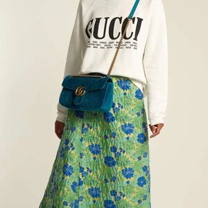 🔥Gucci GG Marmont Flap Bag Matelasse Velvet Mini 🔥